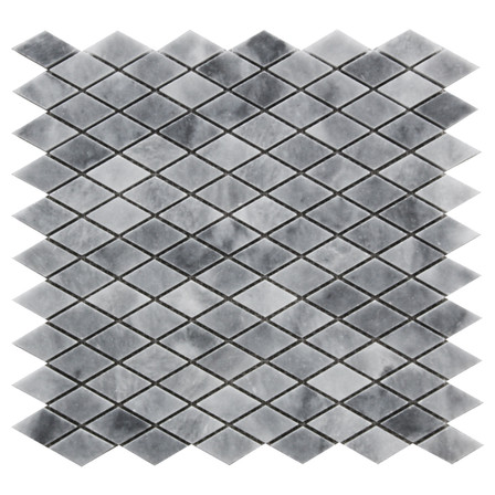 Bardiglio Gray Marble Diamond Mosaic Tile Honed