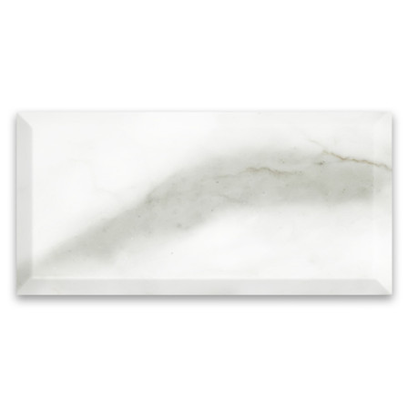 Calacatta Gold Italian Marble 6x12 Wide Bevel Subway Tile Polished