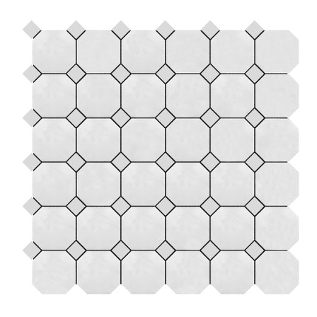 Bianco Dolomite Marble Octagon Mosaic Tile Honed Sample