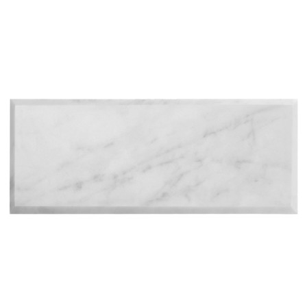 Carrara White Italian Marble 6x12 Wide Beveled Subway Tile Honed