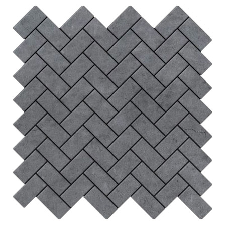 Bardiglio Gray Marble Herringbone Mosaic Tile Honed