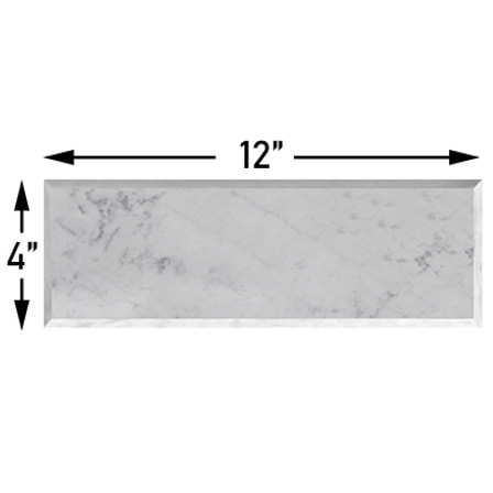 Carrara Marble 4x12 Wide Bevel Subway Tile Polished