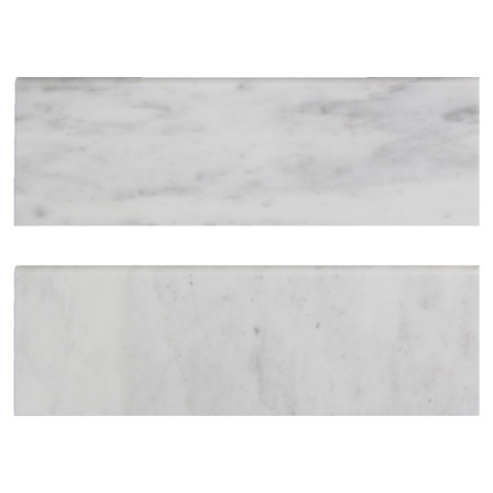 Carrara White Italian Marble 4" x 12" Bullnose Tile Polished