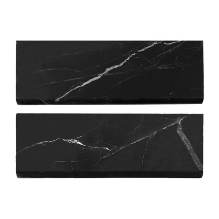 Nero Marquina Black Marble 4x12 Bullnose Trim Tile Polished