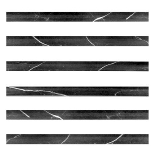 Nero Marquina Black Marble Bullnose Pencil Molding Polished Sample