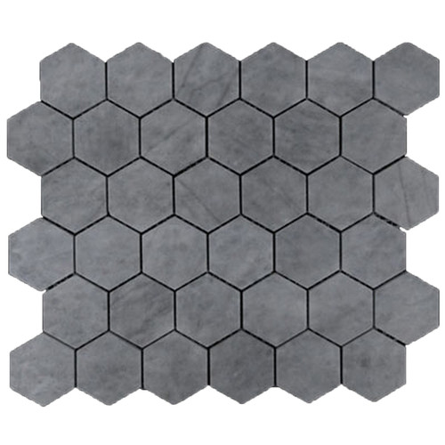 Bardiglio Gray Marble 2" Hexagon Mosaic Tile Polished