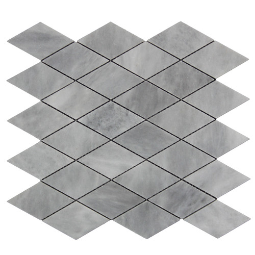 Bardiglio Gray Marble Large Diamond Mosaic Tile Polished