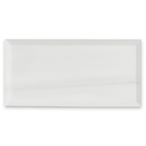 Bianco Dolomite 3x6 Marble Wide Bevel Subway Tile Honed