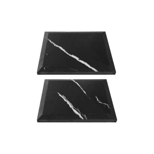 Nero Marquina Black Marble 4x4 Wide Beveled Polished Tile Sample