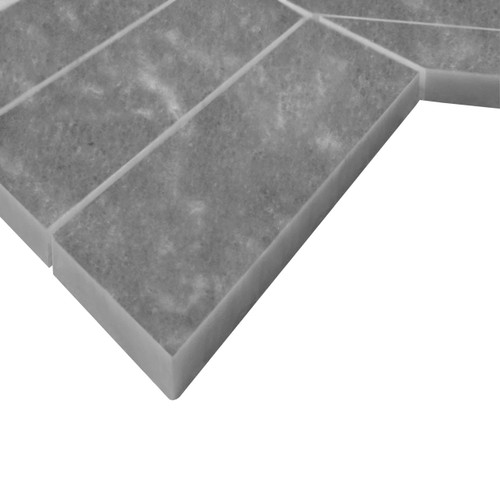 Bardiglio Gray Marble 2" x 8" Chevron Honed Mosaic Tile