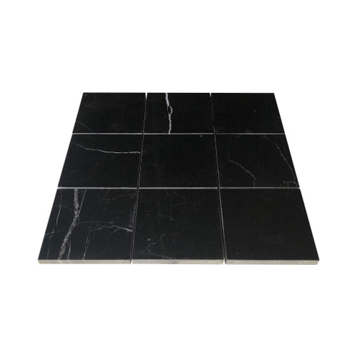 Nero Marquina Black Polished Marble 4x4 Tile