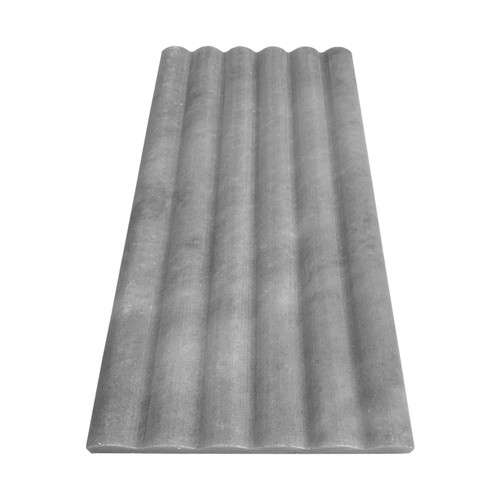 6x12 Flute 3D Dimensional Tile Honed Bardiglio Gray Marble
