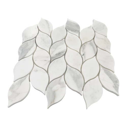 Orchid Leaf Mosaic Tile Honed Calacatta Gold Italian Marble