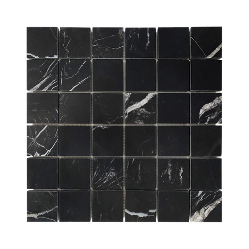 Nero Marquina Black Marble 2x2 Mosaic Tile Polished
