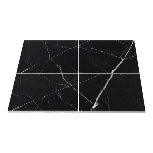 Nero Marquina Black Honed Marble 6x6 Marble Tile