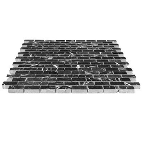 Nero Marquina Black Polished Marble Mini Brick Mosaic Tile