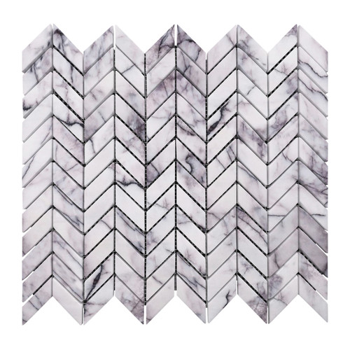 Lilac Marble Mini Chevron Mosaic Tile Polished