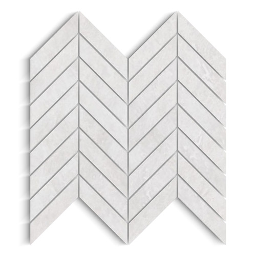 Iceberg Marble 1x4 Chevron Mosaic Tile Honed