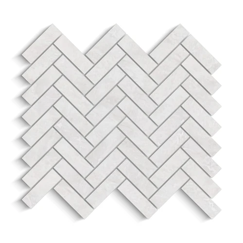 Iceberg Marble 1x3 Herringbone Mosaic Tile Polished