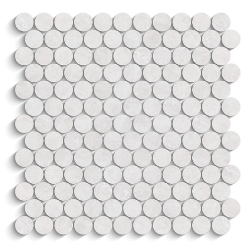 Iceberg Marble 1" Penny Round Mosaic Tile Polished