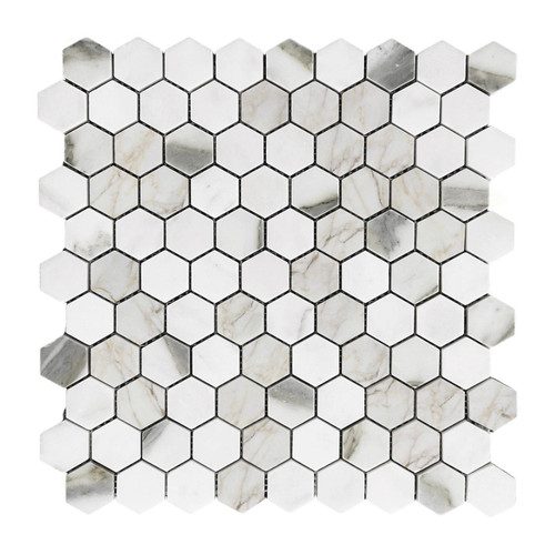 Calacatta Gold Italian Marble 1" Hexagon Honed