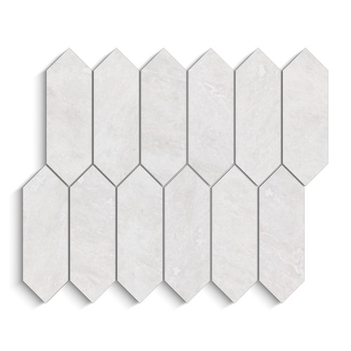 Iceberg Marble Picket Mosaic Tile Honed