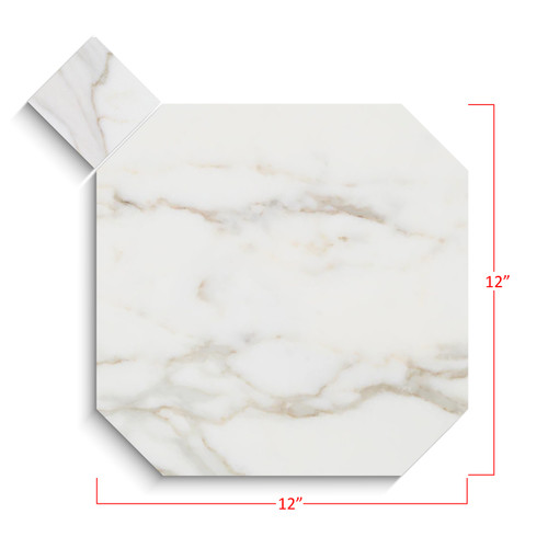 Calacatta Gold Marble 12" Octagon Mosaic Tile Honed