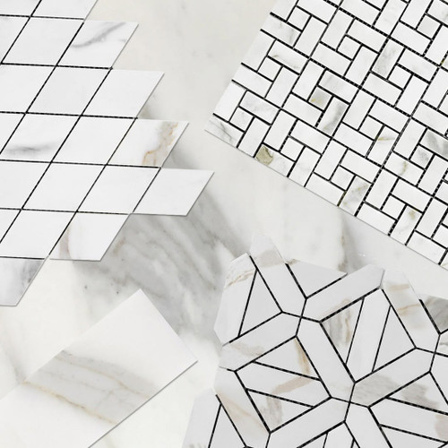 Calacatta Gold Italian Marble 3x6 Subway Tile Honed Combination