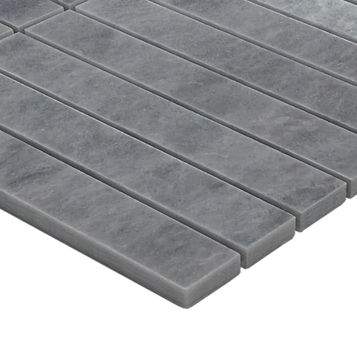 Bardiglio 1x6 Stacked Mosaic Tile Honed Gray Marble