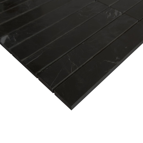 Black Marble 1x6 Stacked Mosaic Tile Honed