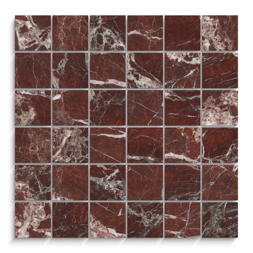 Rosso Levanto Marble 2x2 Mosaic Tile Honed