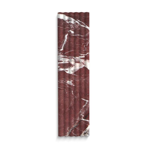 Rosso Levanto Marble 6x24 Flute 3D Dimensional Tile Honed