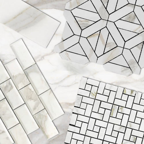 Calacatta Gold Italian Marble 18x18 Tile Honed Combination