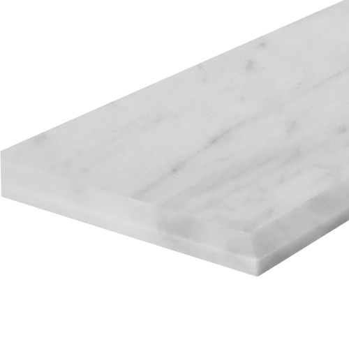 Carrara White Italian Marble 6x12 Polished  Wide Beveled Subway Tile