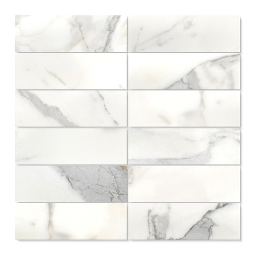 Calacatta Gold Italian Marble 4x12 Subway Tile Polished