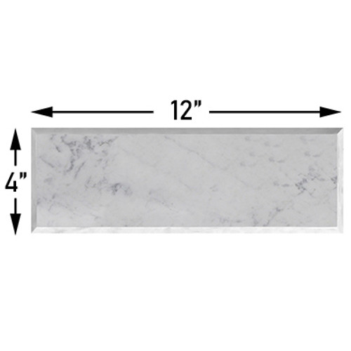 Carrara Marble 4x12 Wide Bevel Subway Tile Honed