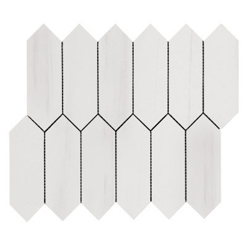 Bianco Dolomite Picket Mosaic Tile Polished