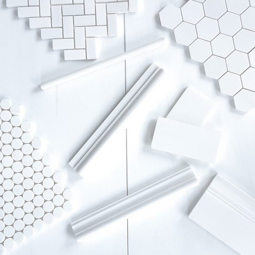 Bianco Dolomiti Marble 1" Penny Round Mosaic Tile Honed Combination