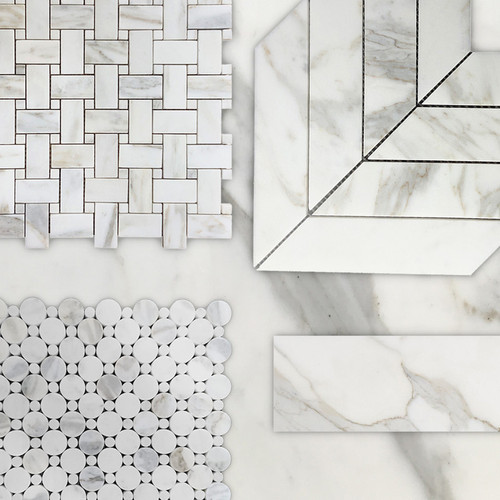 Calacatta Gold Italian Marble 3x9 Subway Tile Honed Combination