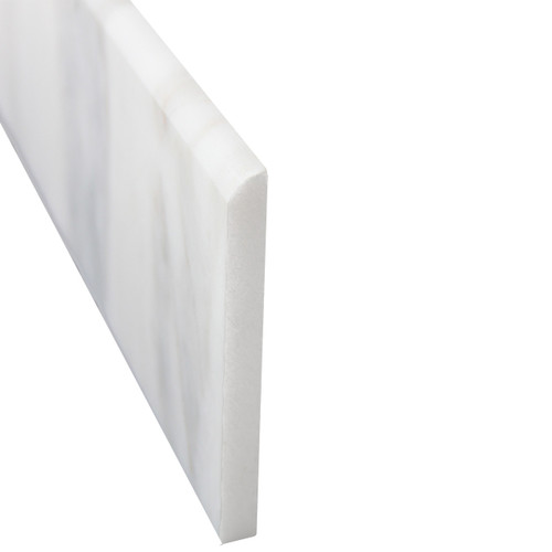 Honed 4x12 Calacatta Gold Italian Marble Bullnose Trim Tile