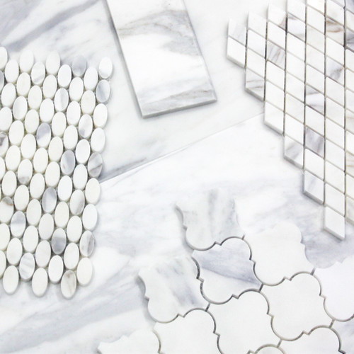 4x12 Calacatta Gold Italian Marble Bullnose Trim Tile Honed Combination