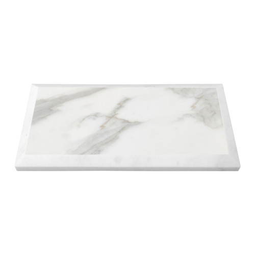 Calacatta Gold Italian Polished Marble 3x6 Subway Tile Wide Beveled