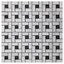 Italian White Carrera Marble Bianco Carrara Target Pinwheel Pattern Marble Mosaic Tile with Nero Marquina Black Dots Polished