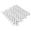 Bianco Dolomite Polished Marble 1x2 Herringbone Mosaic Tile Sample