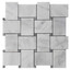 Carrara White Italian Marble Large Basketweave Mosaic Tile with Bardiglio Gray Dots Honed Sample