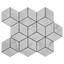 Italian White Carrera Marble Bianco Carrara Rhombus 3D Diamond Mosaic Tile Honed