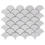 Bianco Dolomite Marble Fish Scale Fan Shaped Sea Shell Mosaic Tile Honed