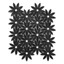 Nero Marquina Black With Bianco Dolomite Center Accent Daisy Flower Waterjet Mosaic Tile Honed