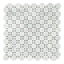 Carrara White Italian Marble Penny Circles Mosaic Tile with Carrara Circles Honed