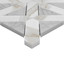 Calacatta Gold Italian Marble Geometrica Polished Mosaic Tile with Carrara White Triangles